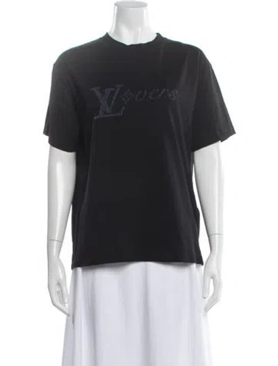Pre-owned Louis Vuitton 2025 Graphic Print T-shirt In Black