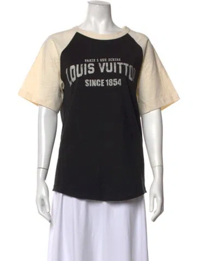 Pre-owned Louis Vuitton 2025 Graphic Print T-shirt In Black