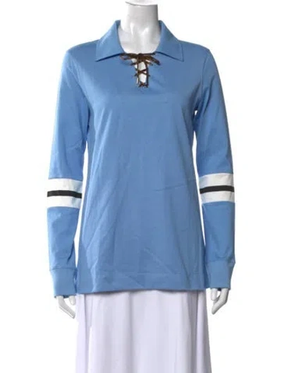 Pre-owned Louis Vuitton 2025 Long Sleeve Polo W/ Tags In Blue