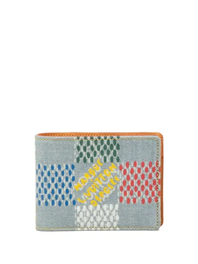 Pre-owned Louis Vuitton 2025 Lv Birds Damier Denim Portefeuille Multiple Bifold Wallet Small Wallets In Blue