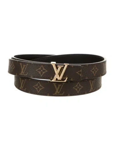 Pre-owned Louis Vuitton 2025 Lv Iconic Reversible Waist Belt In Brown