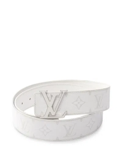 Pre-owned Louis Vuitton 2025 Lv Initiales Reversible Leather Belt In White