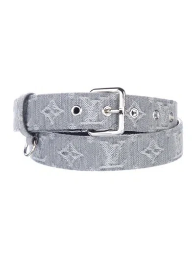 Pre-owned Louis Vuitton 2025 Lv Monogram Belt In Gray