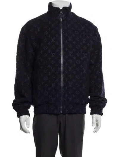 Pre-owned Louis Vuitton 2025 Lv Monogram Bomber Jacket W/ Tags In Blue