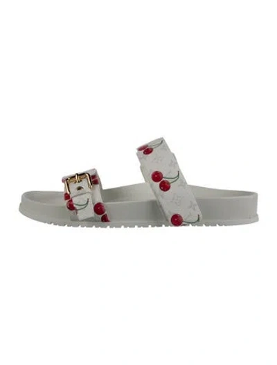 Pre-owned Louis Vuitton 2025 Lv Monogram Slides In Silver