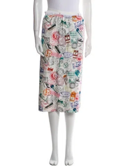 Pre-owned Louis Vuitton 2025 Midi Length Skirt In White