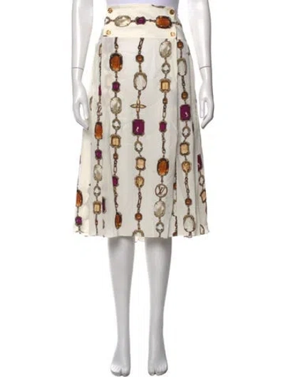 Pre-owned Louis Vuitton 2025 Midi Length Skirt In White