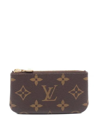 Pre-owned Louis Vuitton 2025 Monogram Cle Coin Purse In Brown