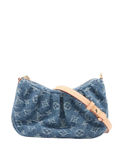 Pre-owned Louis Vuitton 2025 Monogram Denim Pochette Ballet Shoulder Bag In Blue