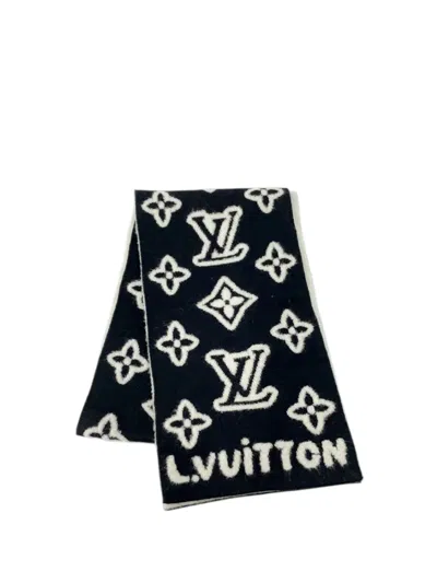 Pre-owned Louis Vuitton 2025 Monogram Hip Knitted Reversible Scarf Scarves In Black
