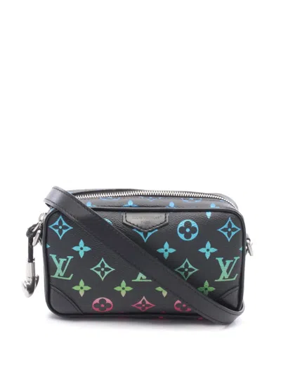Pre-owned Louis Vuitton 2025 Monogram Iridescent Trocadero Wearable Wallet Shoulder Bag In Black