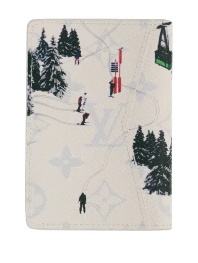 Pre-owned Louis Vuitton 2025 Monogram Ski Pocket Organizer In White