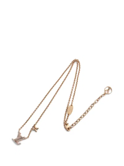 Pre-owned Louis Vuitton 2025 Rhinestone Necklace In Gold