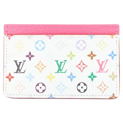 Pre-owned Louis Vuitton 2025 Runway Takashi Murakami White Monogram Multicolore Cardholder