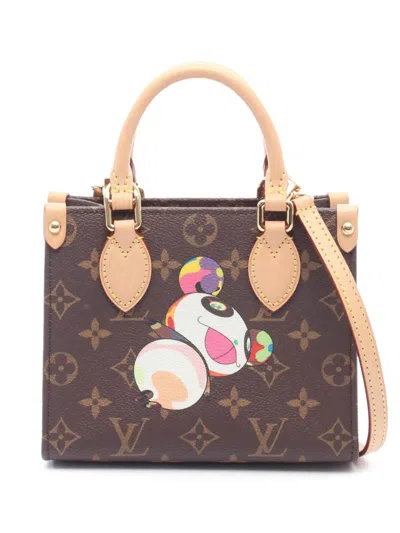 Pre-owned Louis Vuitton 2025 Takashi Murakami Monogram Panda Onthego Bb Satchel In Brown