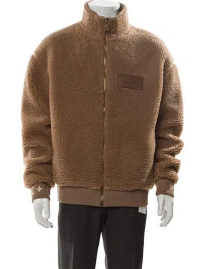 Pre-owned Louis Vuitton 2025 Teddy Fleece Bomber Jacket In Brown