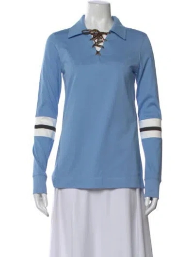 Pre-owned Louis Vuitton 2025 Tie Neck Polo W/ Tags In Blue