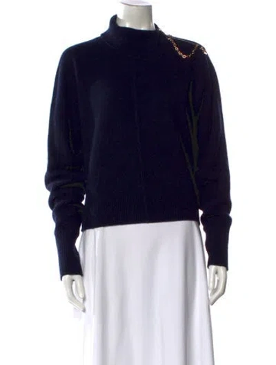 Pre-owned Louis Vuitton 2025 Twist Collar Knit Pullover Sweater In Blue