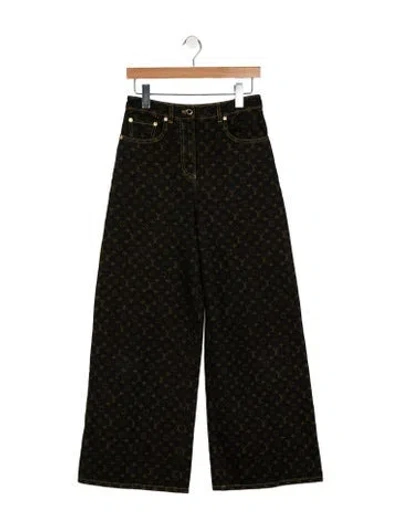 Pre-owned Louis Vuitton 2025 Wide Leg Jeans In Black