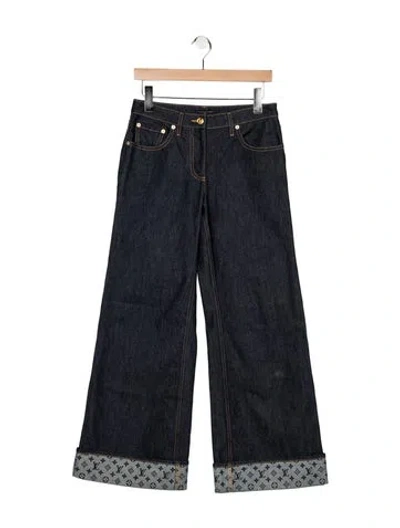 Pre-owned Louis Vuitton 2025 Wide Leg Jeans In Blue