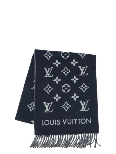 Pre-owned Louis Vuitton 2025 Wool All About Monogram Scarf Scarves In Blue