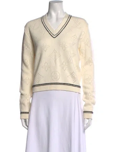 Pre-owned Louis Vuitton 2025 Wool Sweater W/ Tags In Neutrals