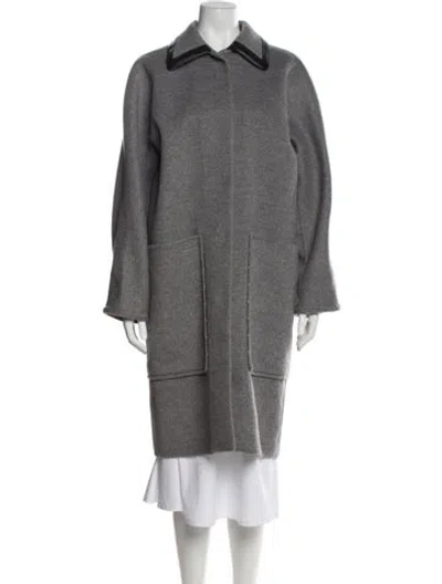 Pre-owned Louis Vuitton 2025 Wool Trench Coat In Gray