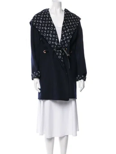 Pre-owned Louis Vuitton 2025-2026 Patterned Coat In Blue