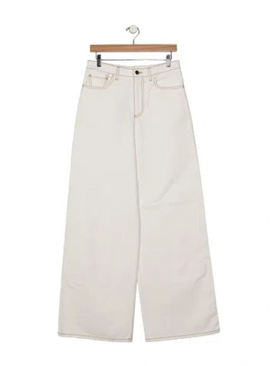 Pre-owned Louis Vuitton 2026 Wide Leg Jeans In White