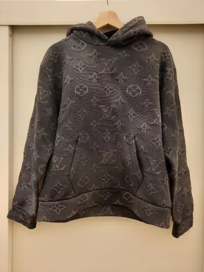 Pre-owned Louis Vuitton 2054 3d Monogram Hoodie In Gray