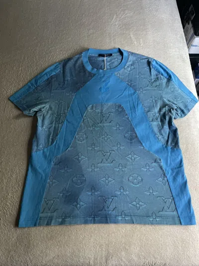 Pre-owned Louis Vuitton 2054 Blue Monogram T Shirt