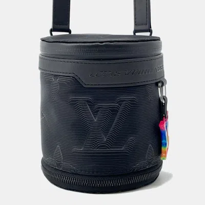 Pre-owned Louis Vuitton 2054 Ii Expandable Polochon Black Nylon Leather Bag