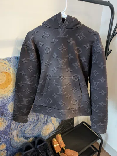 Pre-owned Louis Vuitton 2054 Monogram Illusion Hoodie In Gray