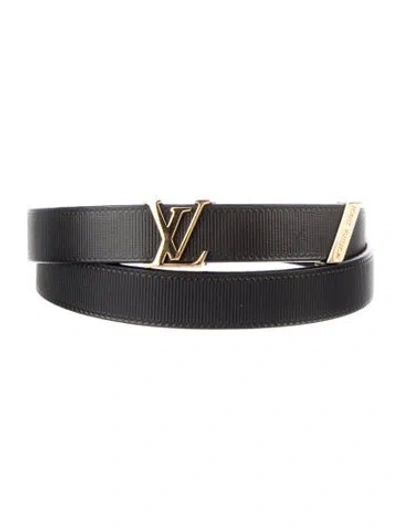 Pre-owned Louis Vuitton 20mm Lv Initiales Leather Belt In Black