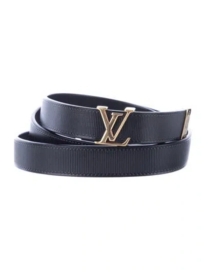 Pre-owned Louis Vuitton 20mm Lv Initiales Lv Monogram Waist Belt In Black