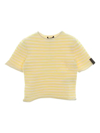 Pre-owned Louis Vuitton 20s Crinkle-knit T-shirt In Yellow