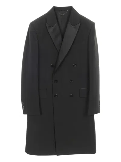 Pre-owned Louis Vuitton 20s Peaked-lapel Double-breasted Coat In Black