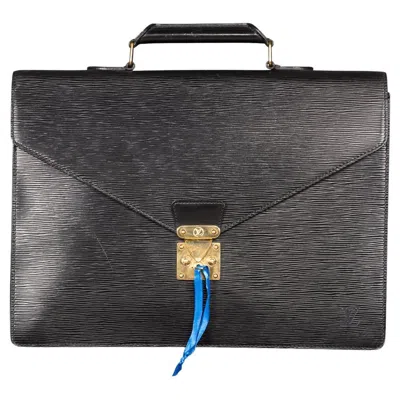 Pre-owned Louis Vuitton 20th Century  Black Epi Leather Document Case, Made In France C1990