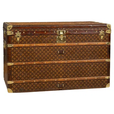Pre-owned Louis Vuitton 20th Century  "malle Haute" In Monogram Canvas, France, C.1910 In Brown