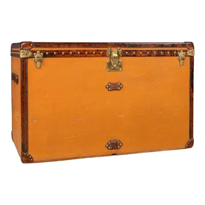 Pre-owned Louis Vuitton 20th Century  Malle Haute Trunk Orange "vuittonite" Canvas, C.1900