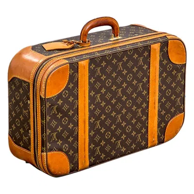 Pre-owned Louis Vuitton 20th Century  Suitcase Classic Monogram Canvas 60s In Brown