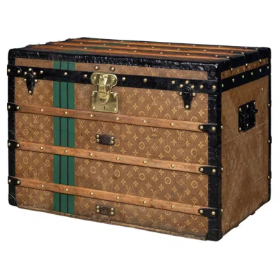 Pre-owned Louis Vuitton 20th Century  Trunk In Woven Canvas, France C.1900 In Brown