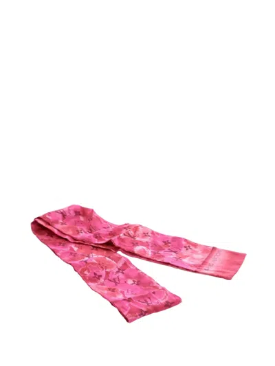 Pre-owned Louis Vuitton 20th Century Monogram Silk Ikat Summer Bandeau Scarf Scarves In Pink
