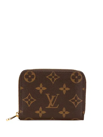 Pre-owned Louis Vuitton 20th Century Monogram Zippy Purse Coin Pouch In Brown