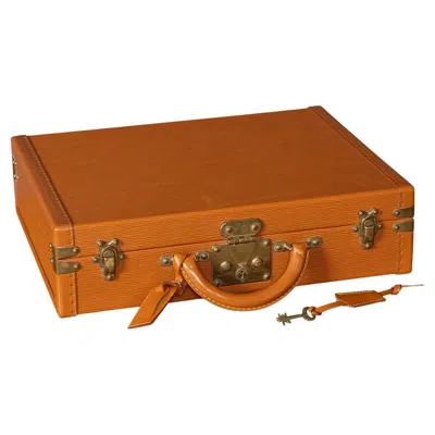 Pre-owned Louis Vuitton 20thc  Presidential Briefcase In Orange Epi Leather, Made In France