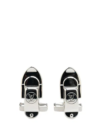 Pre-owned Louis Vuitton 21st Century Sterling Silver Trunk Latch Costume Cufflinks