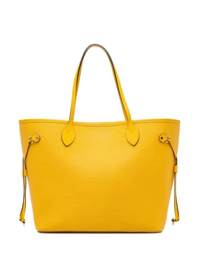 Pre-owned Louis Vuitton 21th Century Epi Neverfull Mm Tote Bag In Yellow