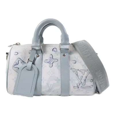 Pre-owned Louis Vuitton 25 Keepall Bandoulière Tote Bag In Blue