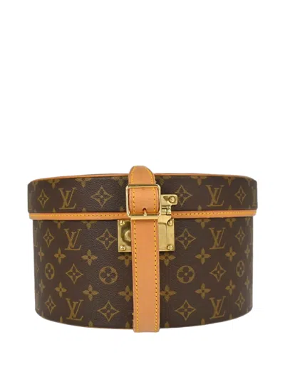 Pre-owned Louis Vuitton 30 Boite Chapeaux Monogram Canvas Hat Box In Brown