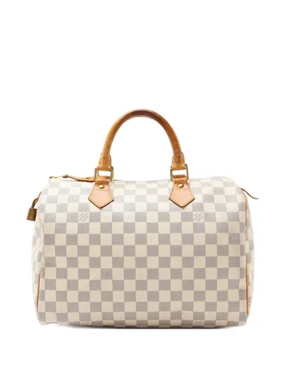Pre-owned Louis Vuitton 30 Damier Azur Speedy Tote Bag In Neutral